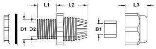 Ввод кабельный IP 68, PG42, цвет черный (упак.5шт)