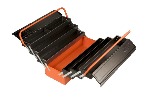 Console-type tool boxes with 3 compartments