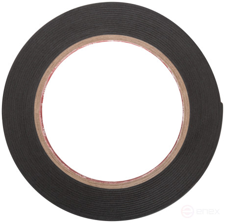 Foam-based adhesive mounting tape, black 19 mm x 5 m