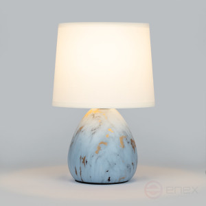 7048-501 Настольная лампа Rivoli Damaris 7048-501 1 * Е14 40 Вт керамика серая с золотом с абажуром