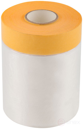 Clever Cover: укрывная пленка с золотистой малярной лентой, статически заряжена, 7 мкр., 55 см х 33 м