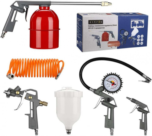 Set of pneumatic tools Zitrek 5PCS (5 items spray gun with top tank) 018-0904