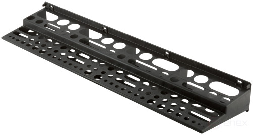 Black plastic tool shelf, 96 holes, 610x150 mm