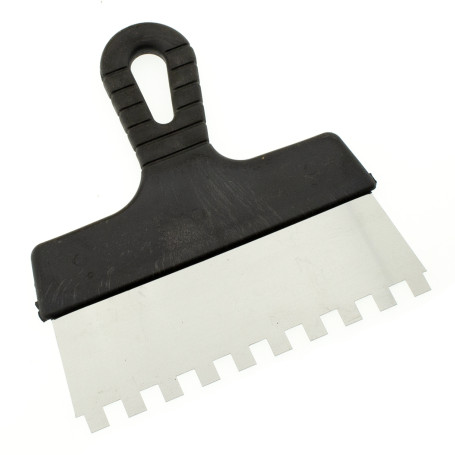 Шпатель зубчатый нержавеющий 200 мм, зуб 10х10 мм, ЧЕГЛОК (70)