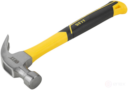 Молоток-гвоздодер, фиберглассовая усиленная ручка, Профи 28 мм, 340 гр.