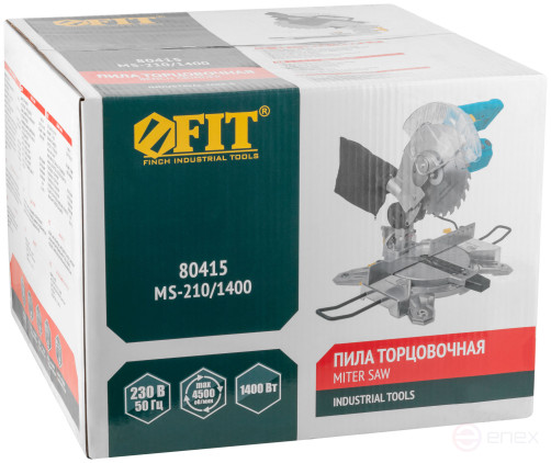 Miter saw 1400 W; 4500 rpm; 210/30 mm; 6.5 kg; cut. tilt.; used brushes; block of spindles; box