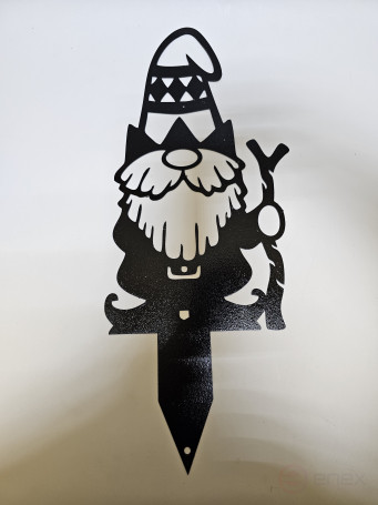 Large garden figurine "Gnome with a staff"