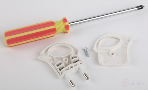 Вилка ЭРА V1 без заземления 10A с кольцом непрямой ввод белая