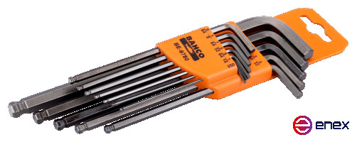 Набор удлиненных шестигранных Г-образных ключей с шаровым наконечником 0,05 - 5/16, 12 шт