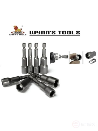 Бита с торцевой головкой магнитная 1/4" SW 12х65 мм (5шт) Wynn