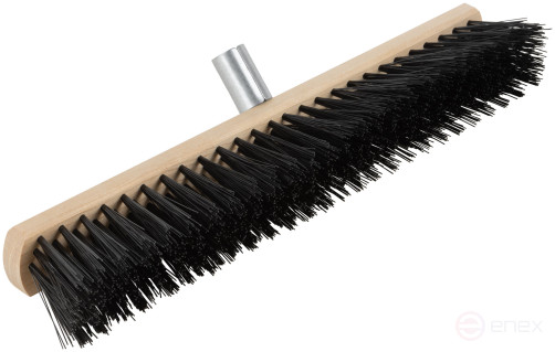 Щетка уличная деревянная, жесткая щетина, металлическая тулейка под углом, 5-ти рядная, 500 мм