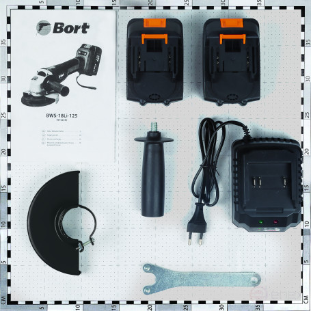 Машина шлифовальная угловая аккумуляторная BORT BWS-18Li-125