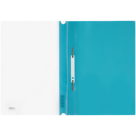 The folder is a plastic folder. perf. STAMM A4, 180mkm, turquoise with an open top