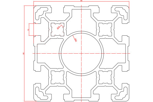 Профиль конструкционный 80x80, паз 10 A11808010X1000