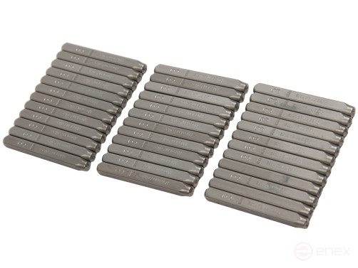 The stamps are letter Cyrillic letters of 3mm (HRC 60+-2 degrees. DIN 1451) JTC