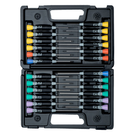 Set of precision screwdrivers, 24 pcs, plastic case