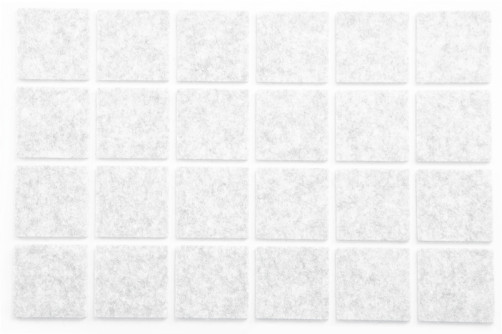 Подкладка самоприлипающая фетровая 25х25мм (1лист-36шт) белая AKS