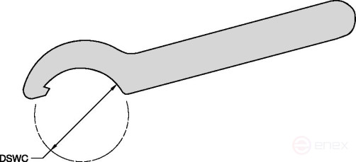 Крючковый гаечный ключ HSW58M