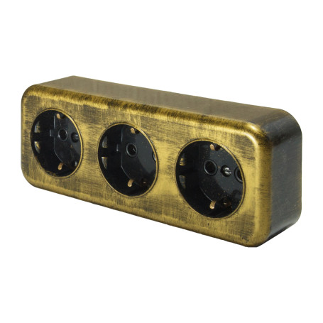 Socket RA 16-343-Black Bronze, 3-seater, open installation with a/c