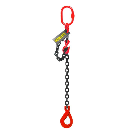 OCALIFT 3.15t 1.5m 1CC Chain Sling t8 G80 with self-closing hook and shortener glazed chain 1sc3150t15shf