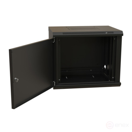 WRline WR-TW-1266-SR-RAL9004 Wall cabinet 19-inch (19"), 12U, 650x600x600mm, all-metal door with lock, color black (RAL 9004) (disassembled)