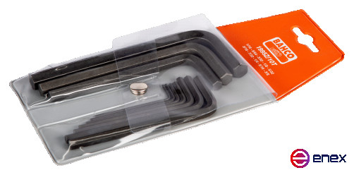 Набор шестигранных Г-образных ключей 1/16 - 3/8, 10 шт