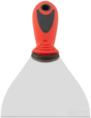 Spatula, stainless steelsteel, rubberized handle 100 mm