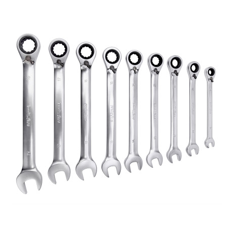 Набор ключей комбинированных трещоточных реверсивных AV Steel 9 предметов