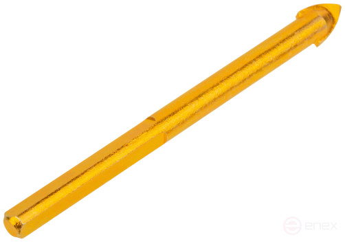 Сверло универсальное по кафелю, стеклу, керамограниту, бетону, кирпичу, трехгранный хвостовик, 6х70 мм