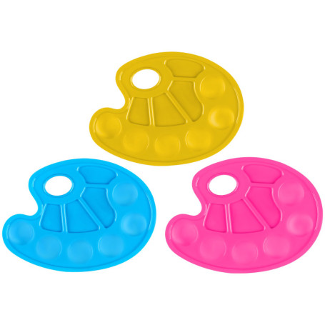 Палитра художника СТАММ, овальная, ассорти, пластик