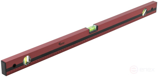 Optima level, 3 eyes, red body, milled working face, 800 mm scale