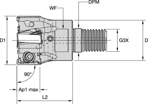 Milling cutter M4D035Z04M16LN15
