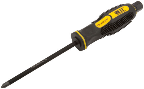 Impact screwdriver, S2 steel, hexagon.stinger, turnkey firing pin, rubberized handle, Pro 5x100 mm PH1