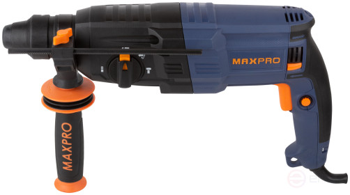 MAX-PRO Rotary hammer mounting 800 W; 0-1100 rpm; 2.8 J; 3 modes; L/W/M-30/26/13; 3.4 kg; SDS-PLUS; anti-vibration handle; rubber inserts; cut