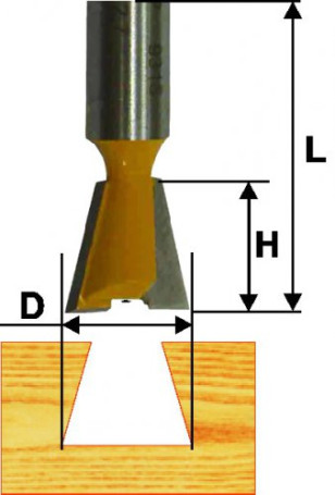 Milling cutter groove F12,7x13mm 14° Swallow tail xb 8mm