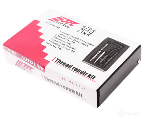 Set of tools and inserts for thread restoration M12x1.25mm L=16.3mm 14 pieces JTC