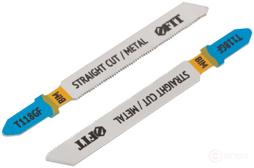 Metal blades, Bimetal, milled, wavy teeth, 76/51/0.8 mm (T118GF), 2 pcs.