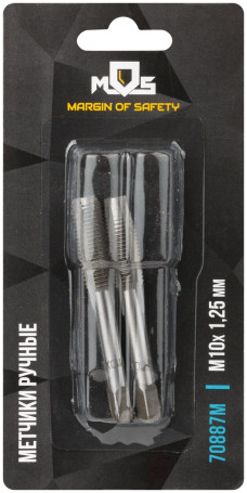 Hand taps, set of 2 pcs. M10 x 1.25 mm
