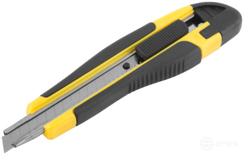 Нож технический 9 мм усиленный прорезиненный