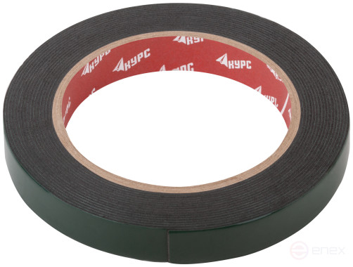 Лента монтажная клейкая на вспененной основе, черная 15 мм х 5 м