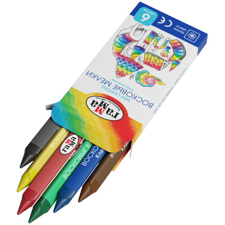 Wax crayons Gamma "Classic", 06cv., triangular, cardboard. packaging, European weight