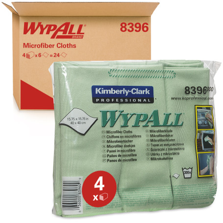 WypAll® Microfiber - Folded / Green /40 x 40 cm (4 Packs x 6 sheets)