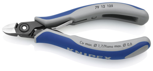 Бокорезы прециз., кругл. головка, очень мал. фаска, рез: провол. мягк. Ø 0.2 - 1.7 мм, ср. Ø 1.2 мм, тв. Ø 0.7 мм,роял. струна Ø 0.6 мм,L-125 мм,чёрн.