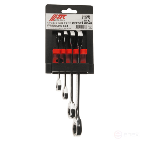 Набор ключей накидных трещоточных TORX 4 предмета JTC