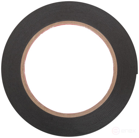 Лента монтажная клейкая на вспененной основе, черная 12 мм х 5 м