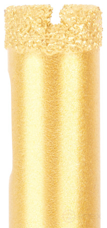 Коронка кольцевая по керамограниту, камню, кафелю и стеклу алмазная, вакуумное спекание 12х65 мм