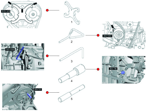 Camshaft locking kit for timing phases (FORD) JTC /1/10