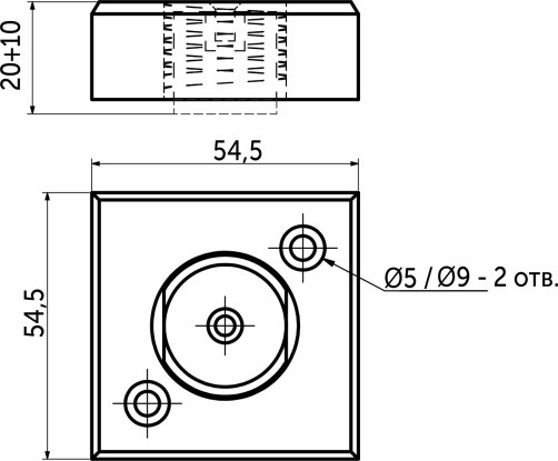 Опора меб. пласт. В-06 h20 регул. черный матовый AKS