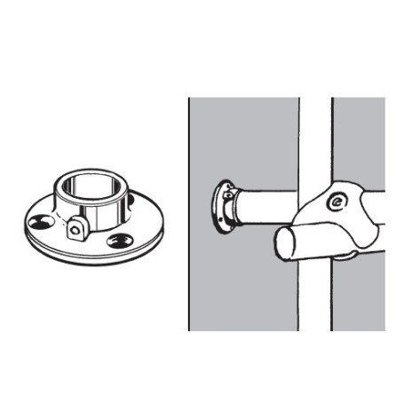 Крепление (розетка) трубы d25 (510А), хром AKS