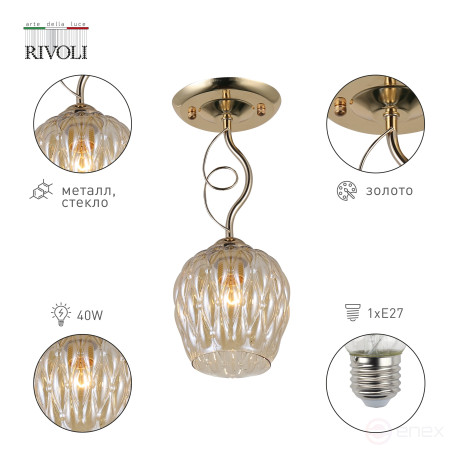 Rivoli Daiane 9120-201 Ceiling Lamp 1 x E27 40W Modern for stretch ceilings